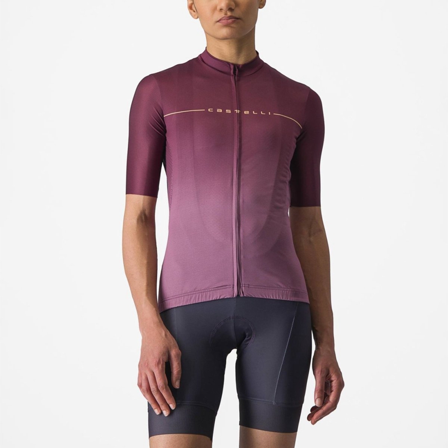 Femme Bordeaux Foncé Violette Foncé Maillot Castelli SALITA - france  IYK-4228852