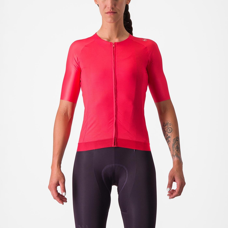 Femme Rouge Maillot Castelli AERO PRO 7.0 W - france  UUH-4039230