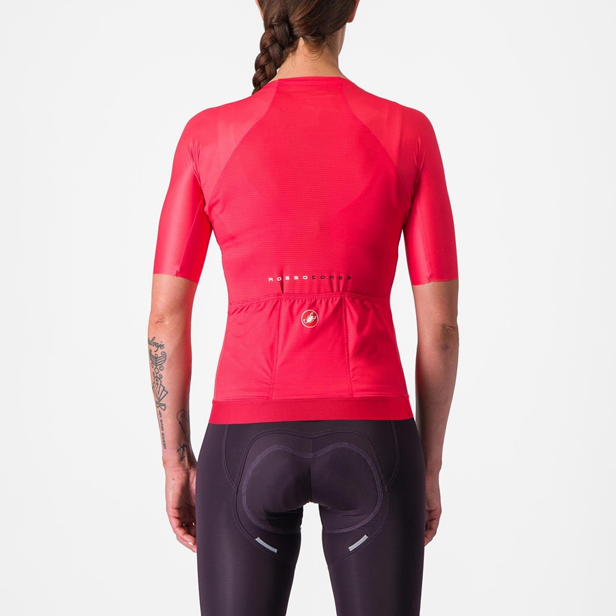 Femme Rouge Maillot Castelli AERO PRO 7.0 W - france  UUH-4039230