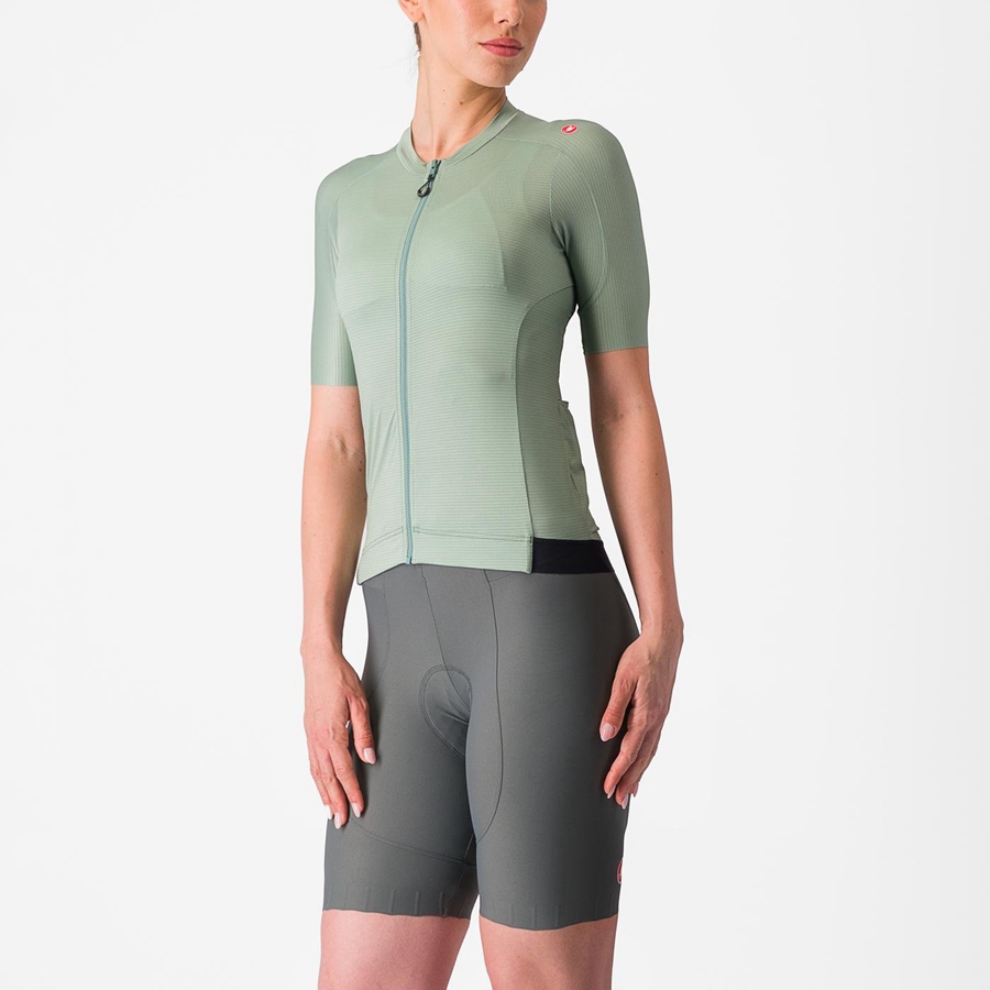 Femme Vert Vert Foncé Maillot Castelli ESPRESSO W - france  LNO-0311214