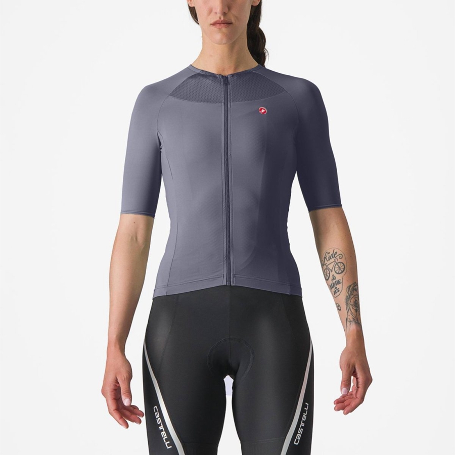 Femme Bleu Maillot Castelli VELOCISSIMA 2 - france  FYL-6526295