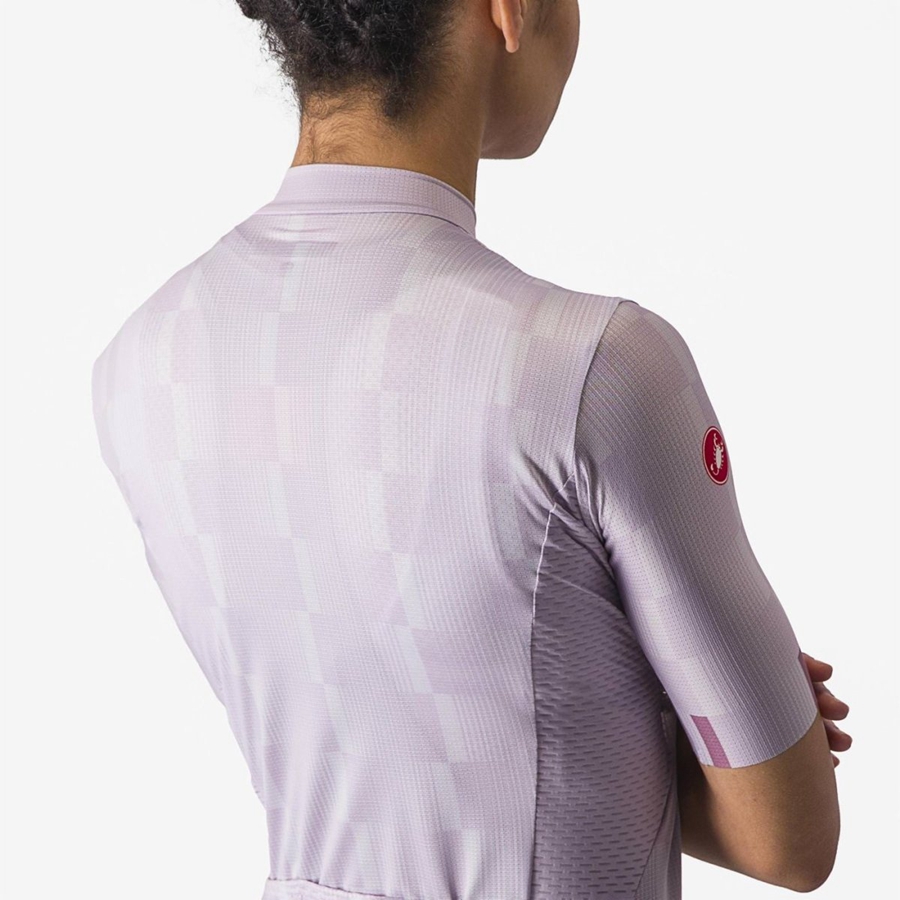 Femme Violette Blanche Violette Foncé Maillot Castelli DIMENSIONE - france  KUV-7643297