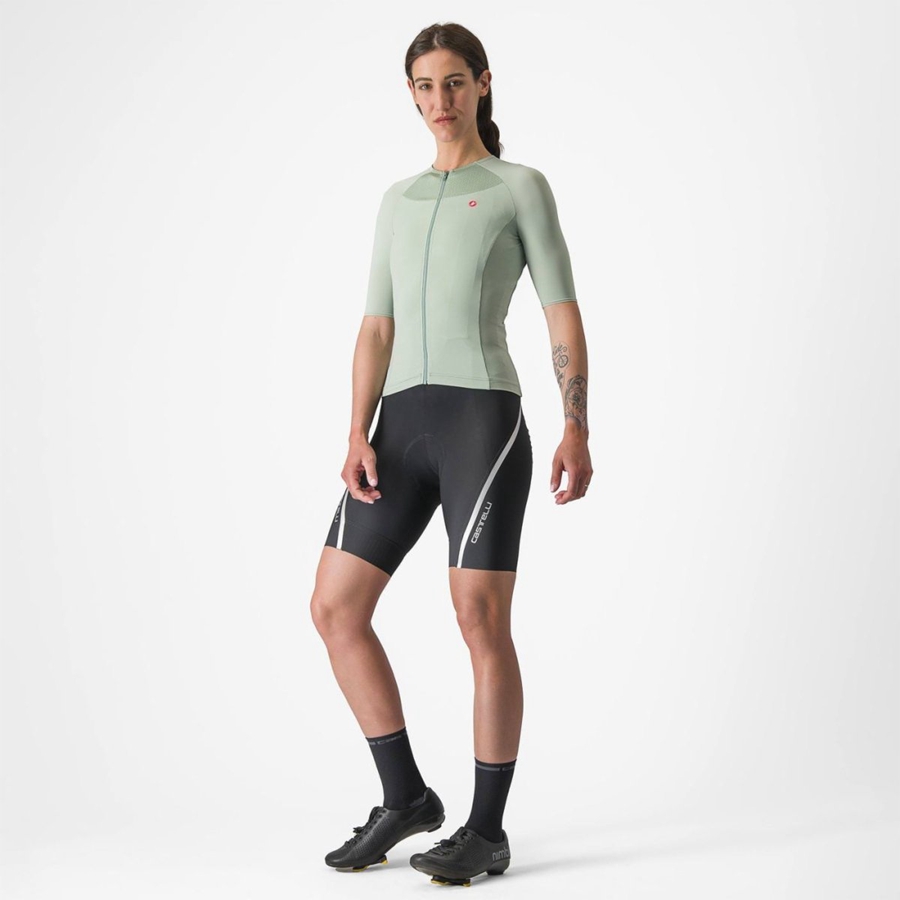 Femme Vert Bleu Maillot Castelli VELOCISSIMA 2 - france  QDB-3332592