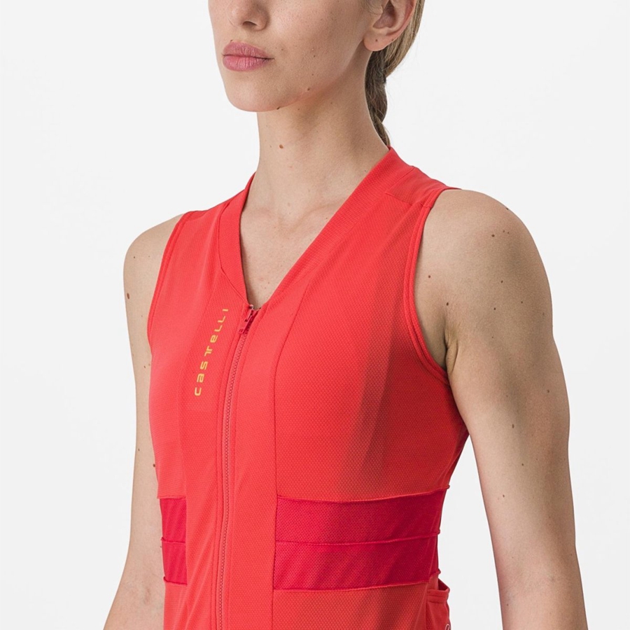 Femme Orange Maillot Castelli ANIMA 4 SLEEVELESS - france  OBC-4675356