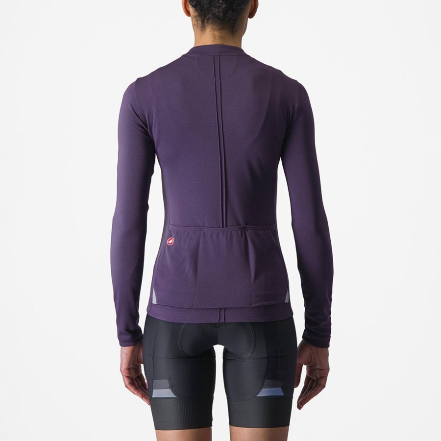 Femme Violette Maillot Castelli ANIMA 4 LONG SLEEVE - france  KSY-1843017