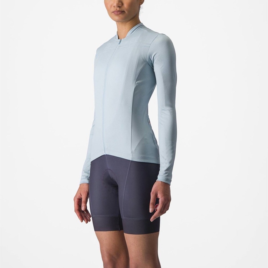 Femme Bleu Maillot Castelli ANIMA 4 LONG SLEEVE - france  BRP-0003064