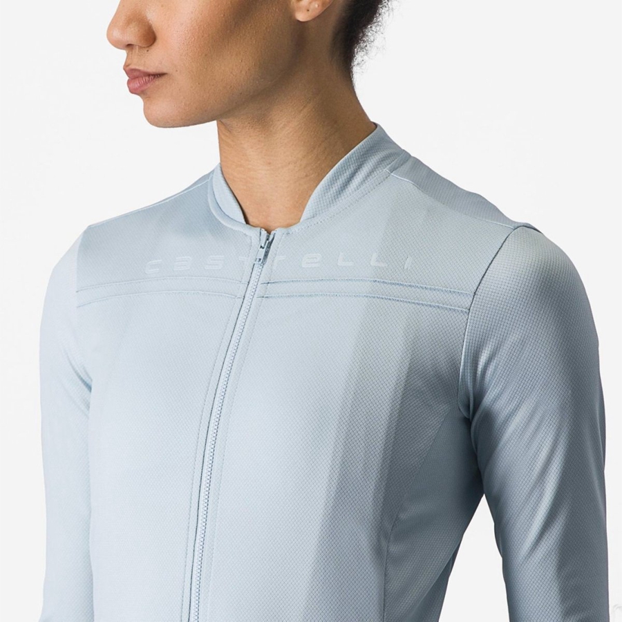 Femme Bleu Maillot Castelli ANIMA 4 LONG SLEEVE - france  BRP-0003064