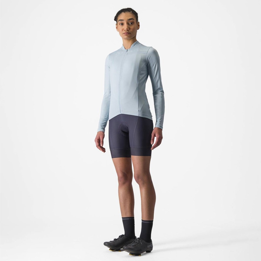 Femme Bleu Maillot Castelli ANIMA 4 LONG SLEEVE - france  BRP-0003064