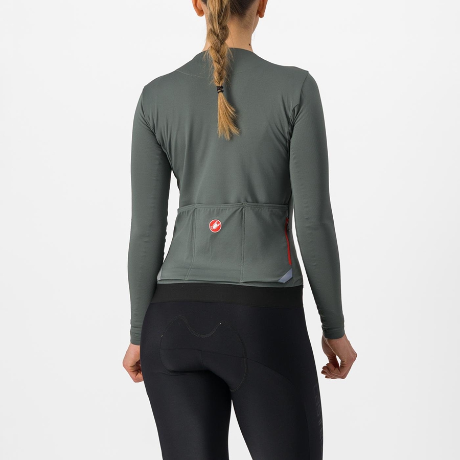 Femme Grise Maillot Castelli FLY LS W - france  QLD-0319701