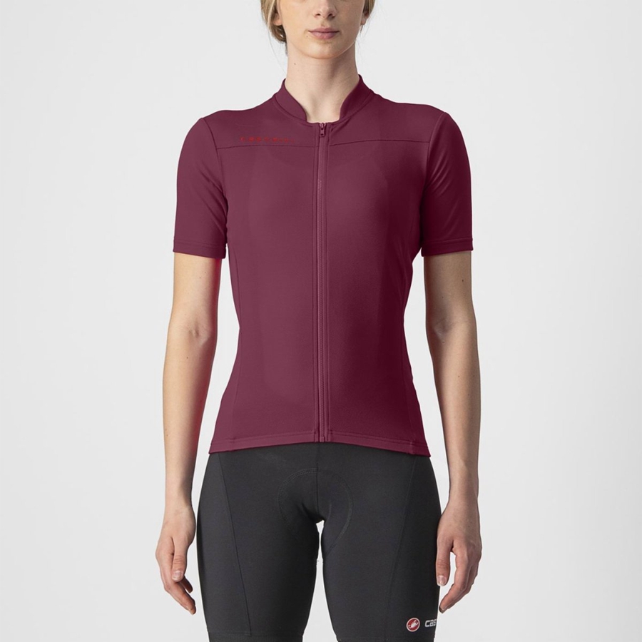 Femme Bordeaux Rouge Maillot Castelli ANIMA 3 - france  FPD-1562492