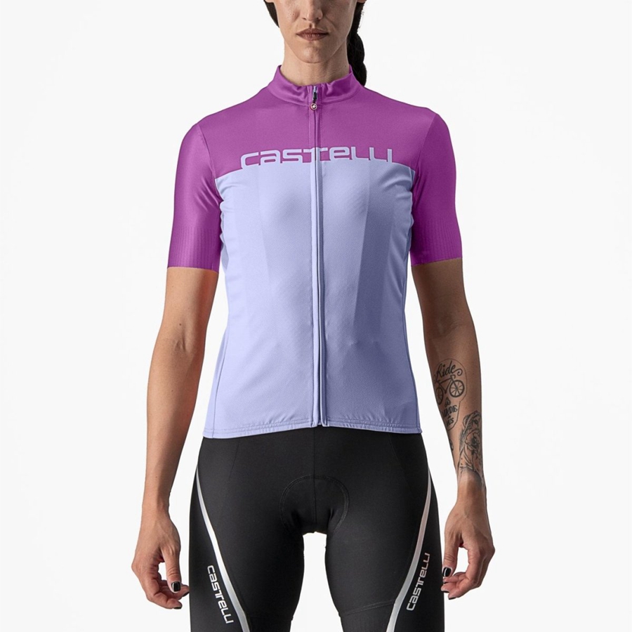 Femme Violette Blanche Maillot Castelli VELOCISSIMA - france  DTI-1070757