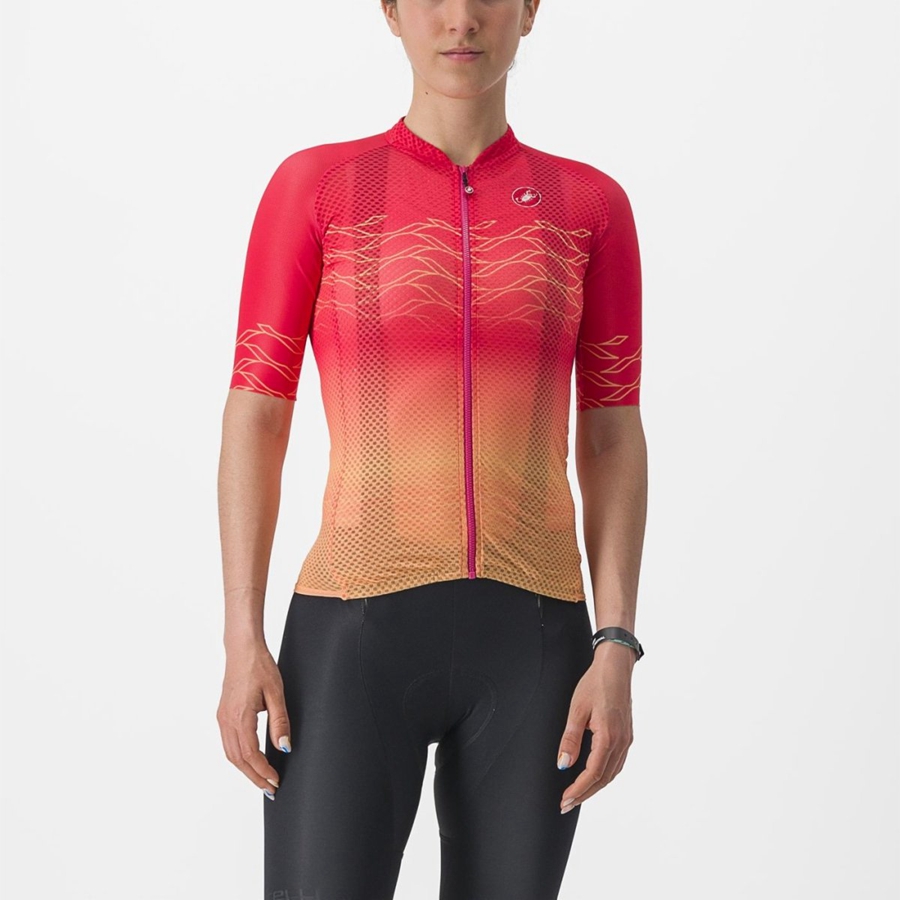 Femme Orange Maillot Castelli CLIMBER'S 2.0 W - france  AWD-0110709