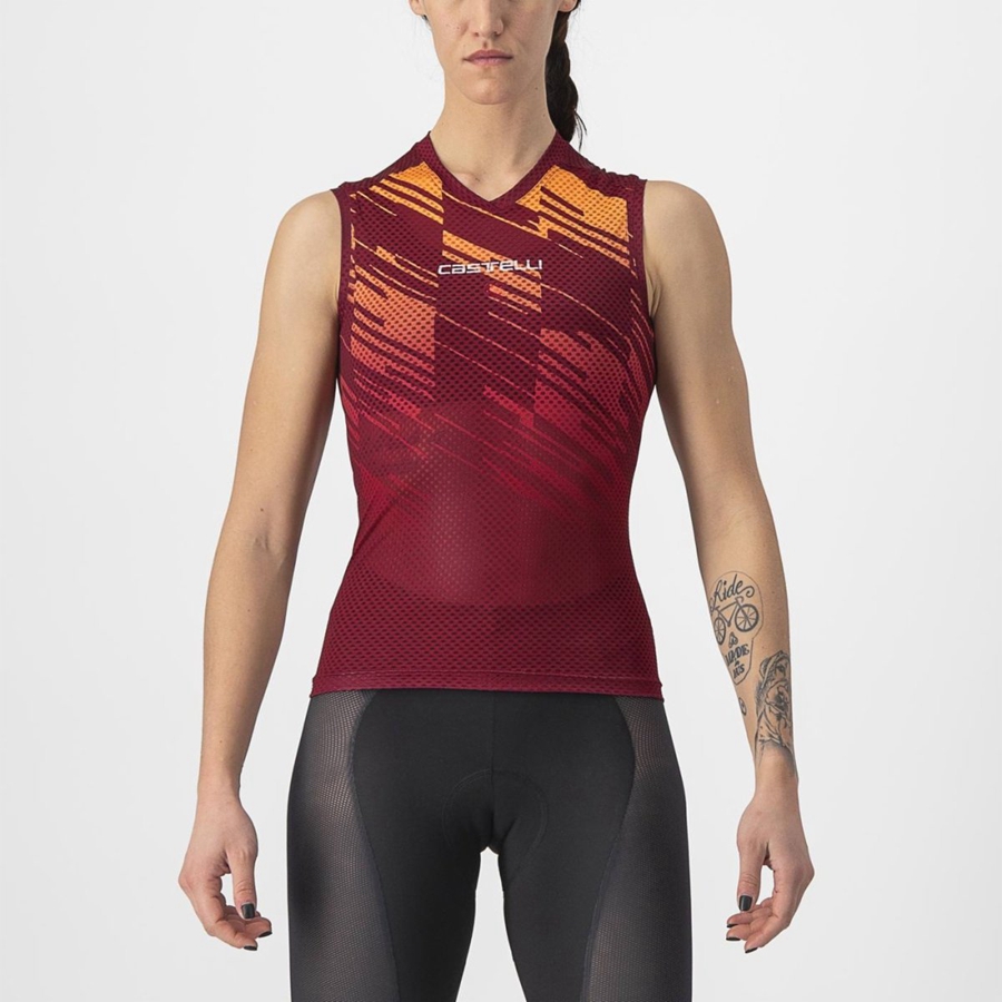 Femme Bordeaux Maillot Castelli INSIDER W SLEEVELESS - france  TSF-7485686