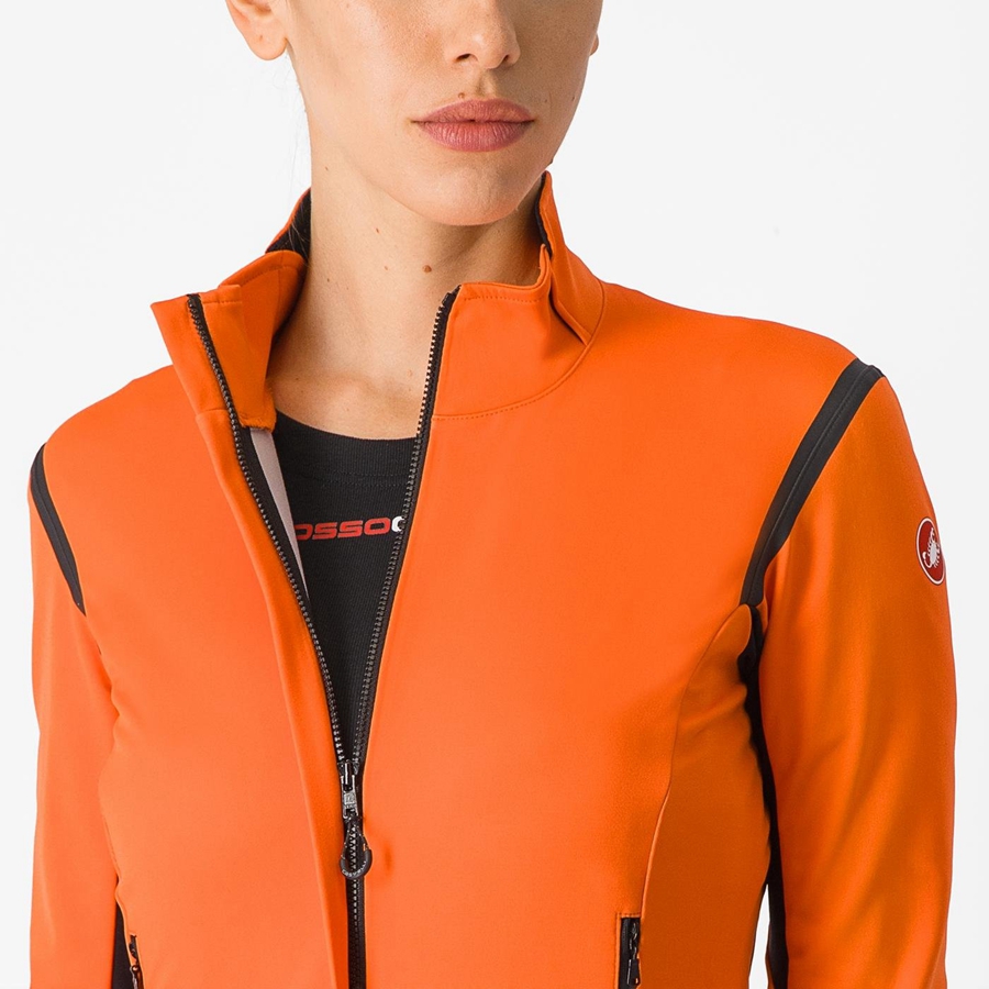 Femme Rouge Orange Noir Vestes Castelli PERFETTO RoS 2 W - france  VNR-9580208